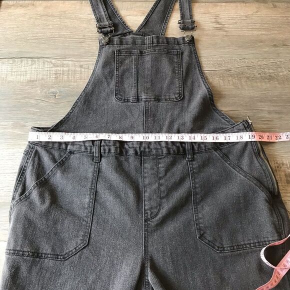 No Boundaries Womens Denim Stretch Charcoal Black Overalls Size XXXL / 3XG (21) - Picture 8 of 13